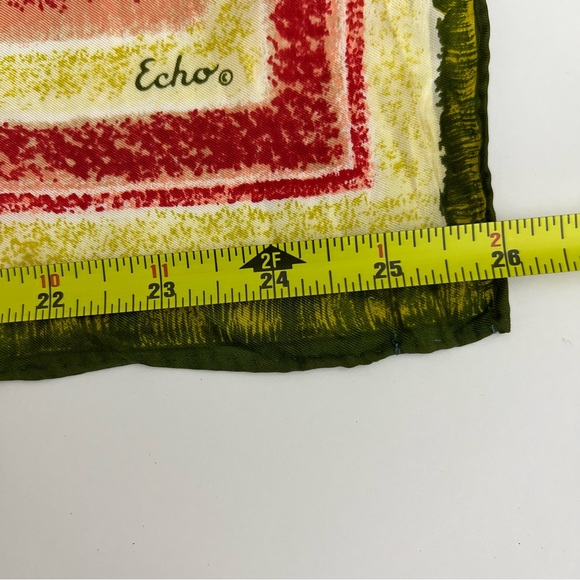 Echo 100% Silk Colorful Colorblock Lightweight Square Scarf - Picture 6 of 6